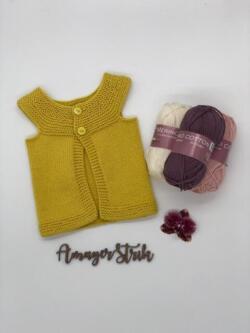Strikkekits til Cirkelines vest i Merino Cotton