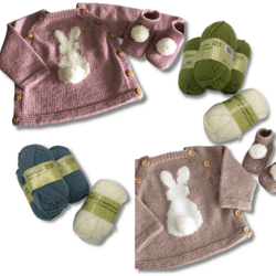 Strikkekits til kanintrøjen i Extrafine merino 120