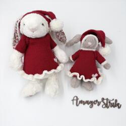 Opskrift til Nissekjole, nissehue, nissejakke og nissebukser til Jellycat i str. 18 og 31 cm