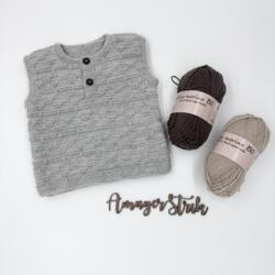 Strikkekits til Williams stolpevest til babyer i Extrafine merino 150