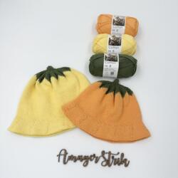 Strikkekits til Appelsin eller citron bøllehat i Cotton nr. 8