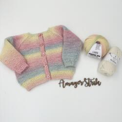 Opskrift til Min regnbue cardigan i  Merino bébé og Alva
