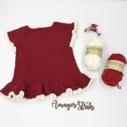 Opskrift til Hæklet Juletunika i Extrafine merino 120