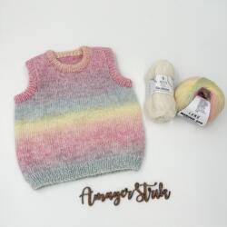 Opskrift til Regnbue vest i Alva og Merino bébé