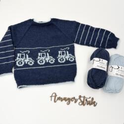 Opskrift til Nikolaj's traktor sweater i Anina