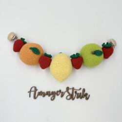 Opskrift til barnevognskæde med frugter i Cotton nr. 8