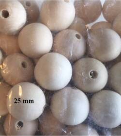 Træperler i 25 mm