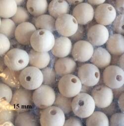 Træperler i 15 mm