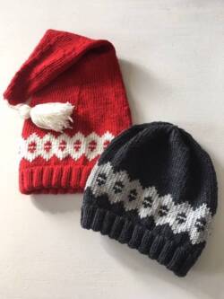 Opskrift til Tophue og Nissehue med færøsk mønster