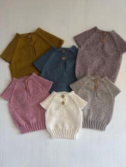 Opskrift til Vest med ribærmer i Cotton merino