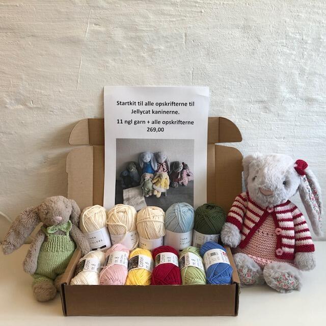 Startkit til alle opskrifterne på tøjet til Jellycat kaninerne