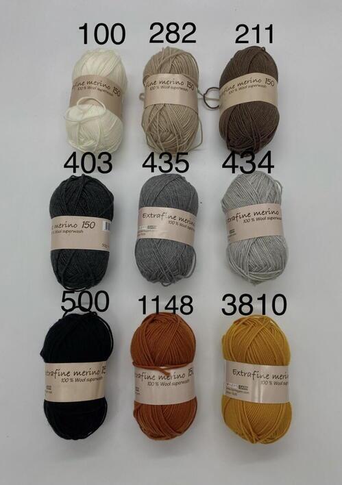 Strikkekits til Ribvest i Extrafine Merino 150