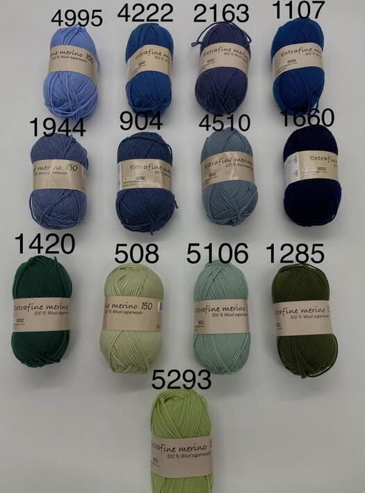 Strikkekits til Ribvest i Extrafine Merino 150