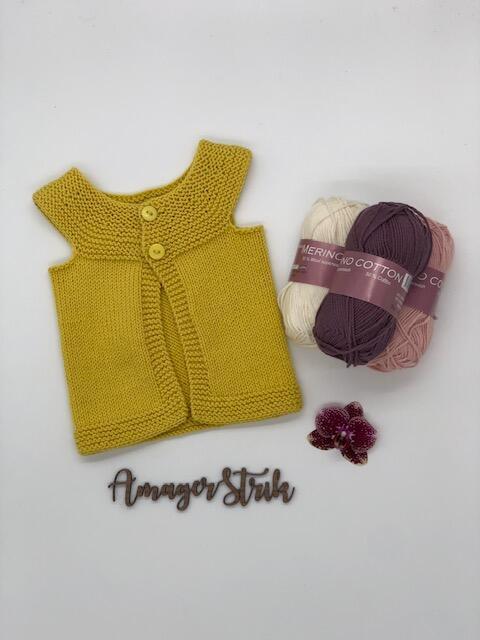 Strikkekits til Cirkelines vest i Merino Cotton