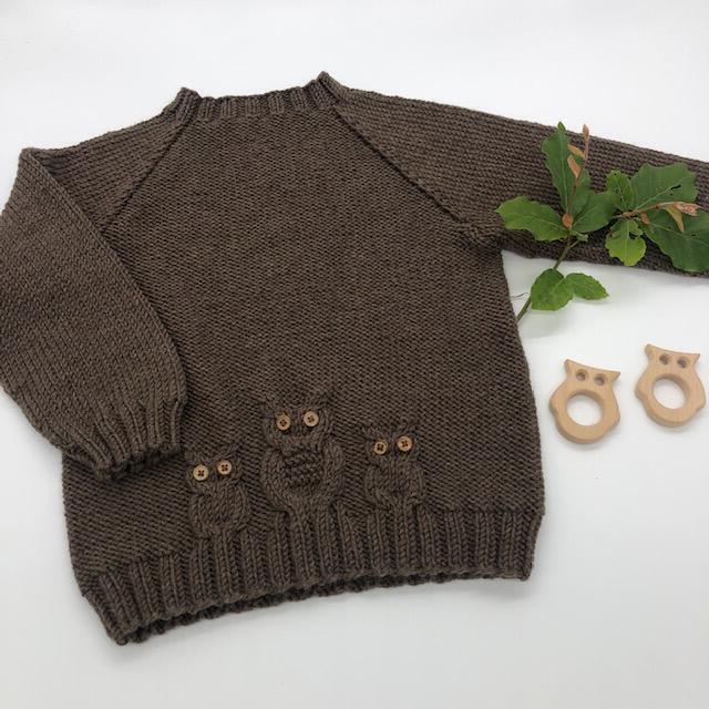 Opskrift til ugle luk-øje sweater junior i Extrafine Merino 90