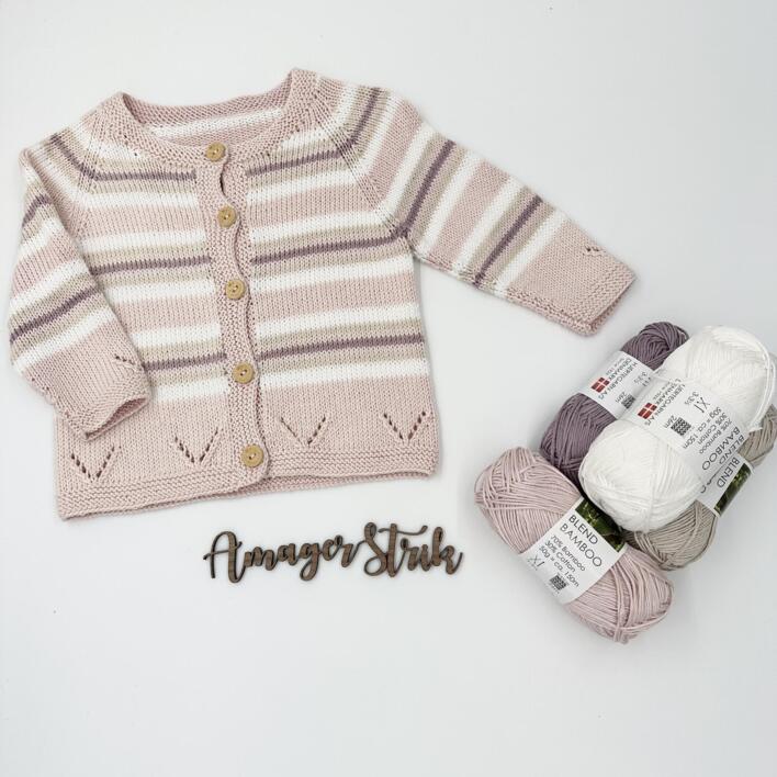 Strikkekits til Girly trøje med striber i Blend Bamboo