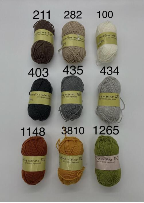 Strikkekits til Amager Striks Hue sæt i Extrafine merino 120