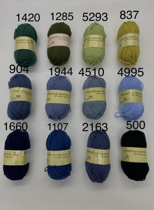 Strikkekits til Amager Striks Hue sæt i Extrafine merino 120