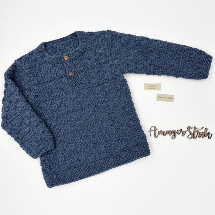 Strikkekits til Williams stolpebluse junior i Extrafine merino 120