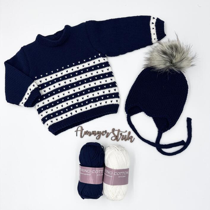 Opskrift til Nordisk sweater og djævlehue i Merino Cotton