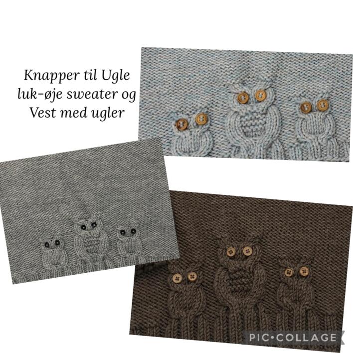 Knapper til Ugle-lukøje sweater og Vest med ugler