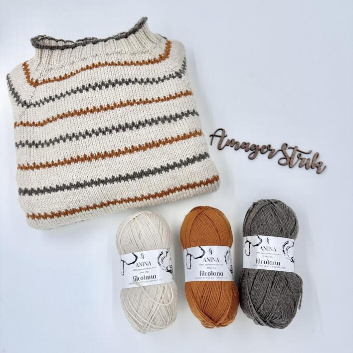 Strikkekits til Pippi blusen til voksne i Anina