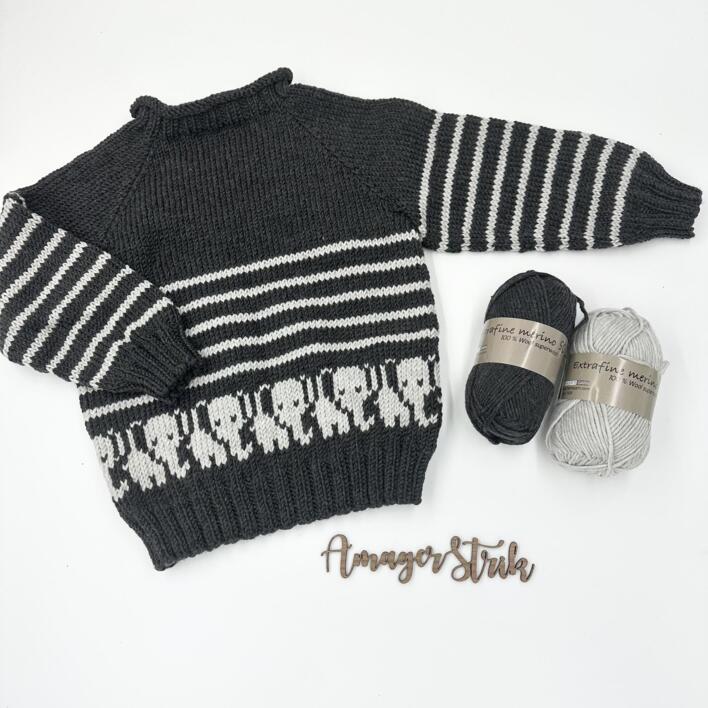 Opskrift til Elefantblusen junior i Extrafine merino 90