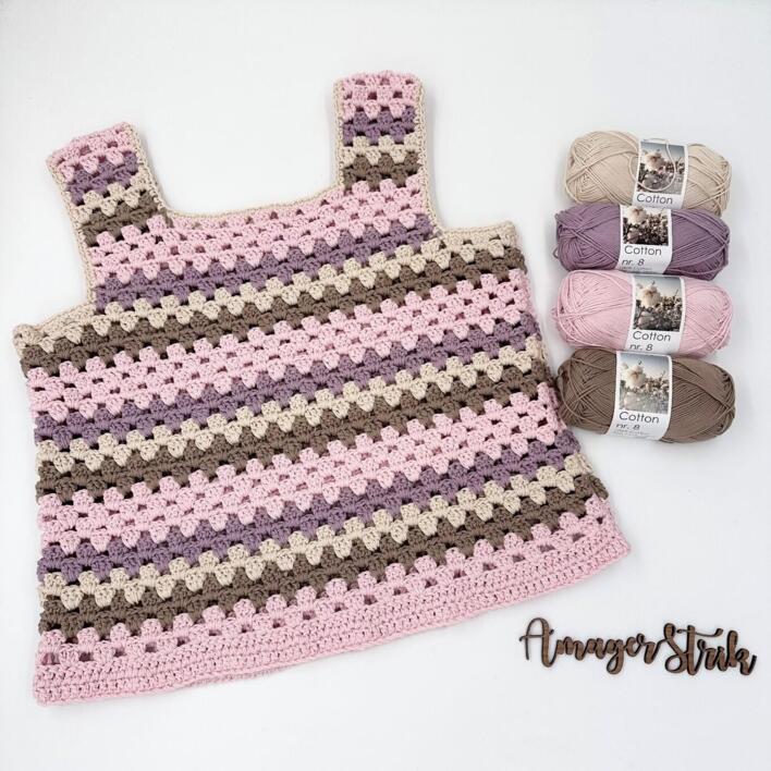 Opskrift til Merle's hæklet sommertop i Cotton nr. 8