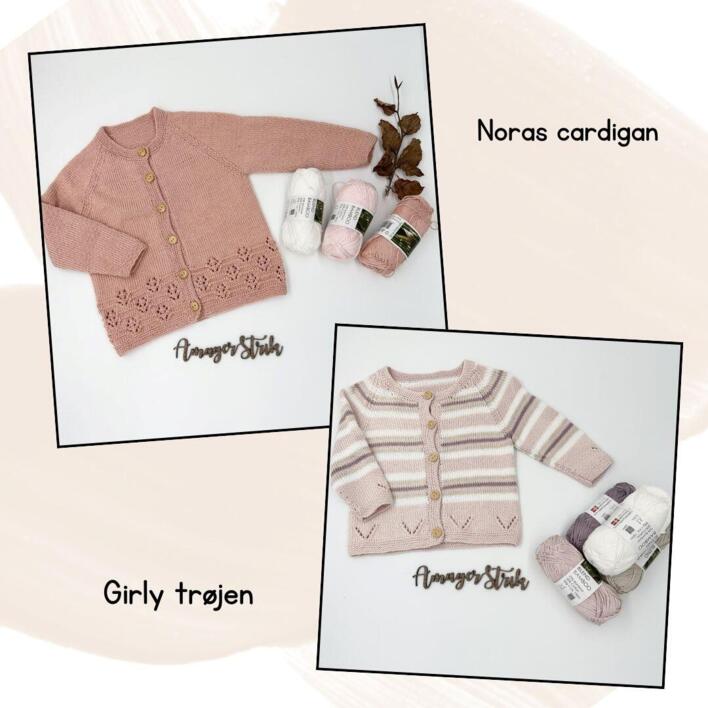 Opskrifter til Nora's cardigan og Girly trøjen