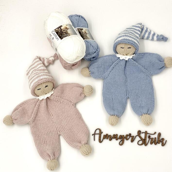 19-02 Opskrift til Pif og Puf i Hjertegarns Cotton nr. 8