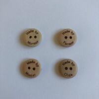 Træknapper med Made by i str. 15 mm