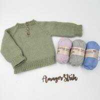 Strikkekits til Mælkedrenge sweater i 2 tråde Extrafine merino 150