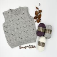 Strikkekits til Forårs vest i Extrafine merino 90