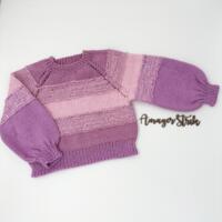 Opskrift til Albas bredstribet sweater i Blød Bomuld 4/2