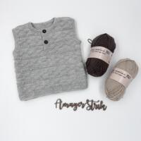 Strikkekits til Williams stolpevest til babyer i Extrafine merino 150