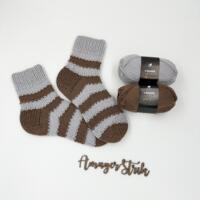 Opskrift til stribet hyggesokker i 1. Class Cashmere