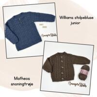 Opskrifter til William's stolpebluse og Matheo's snoningstrøje